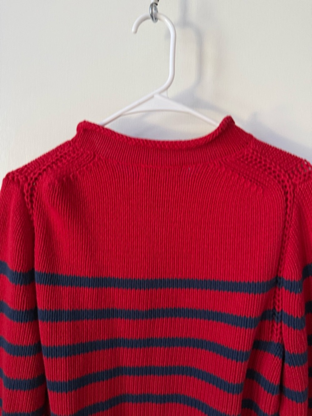 NWT J.Crew Heritage Cotton Rollneck Sweater in Red and Blue Stripe - Picture 8 of 12